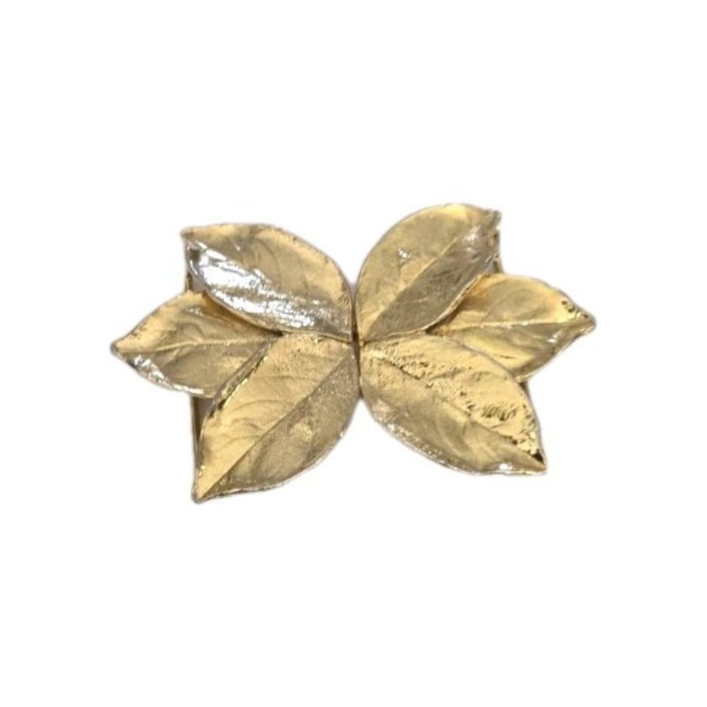 Mimi Di Niscemi Gold Tone Leaf Belt Buckle Vintage 1981 S